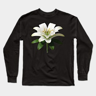 Lovely White Lotus Flower Long Sleeve T-Shirt